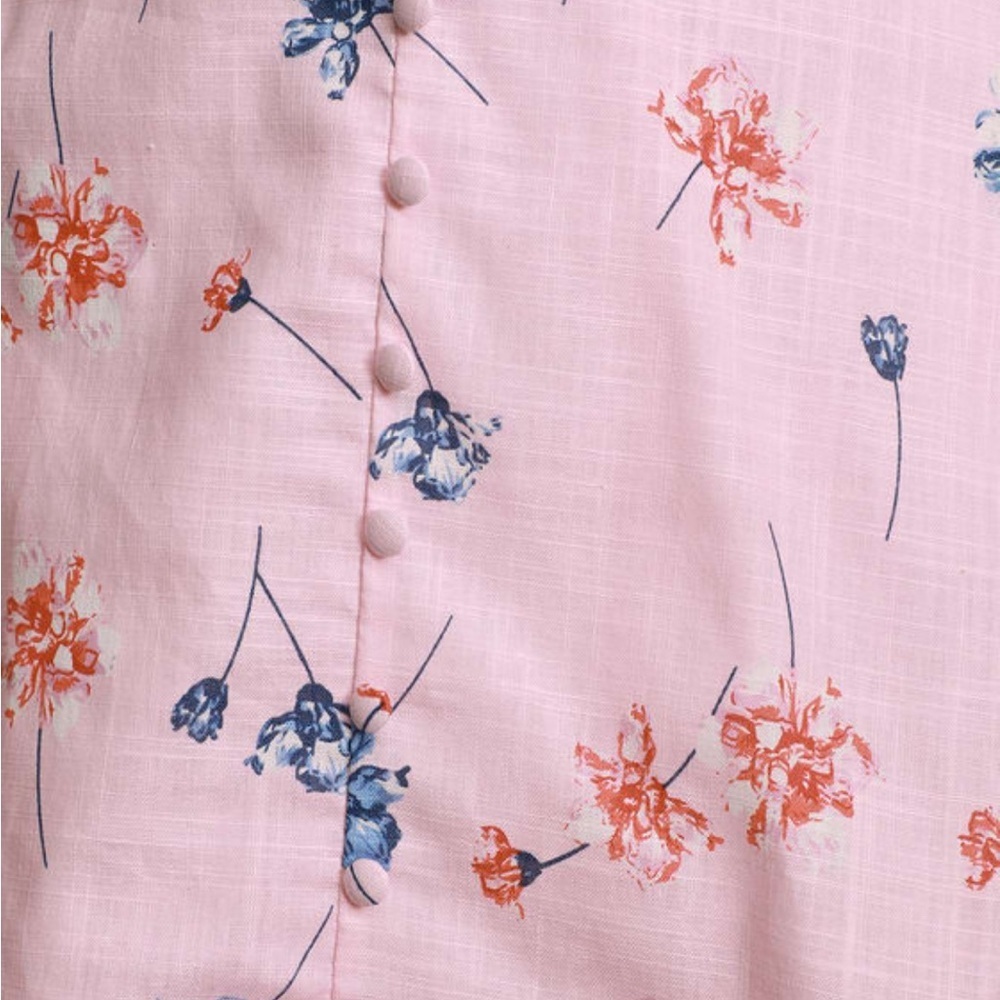 LULU'S Lilly Light Pink Floral Tie Sleeve Dress NWT S LG - Picture 6 of 15